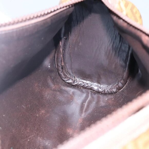 FENDI Zucchino Canvas Clutch Bag PVC Vintage Beige Auth am8012 - Picture 13 of 16